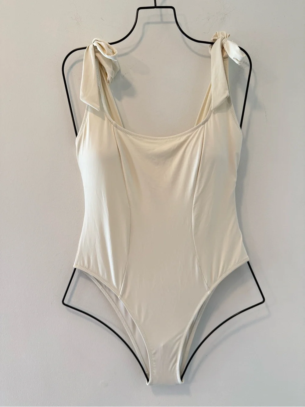 Qinsen Size M Beige One Piece Swimsuit #Lux-Swim-C